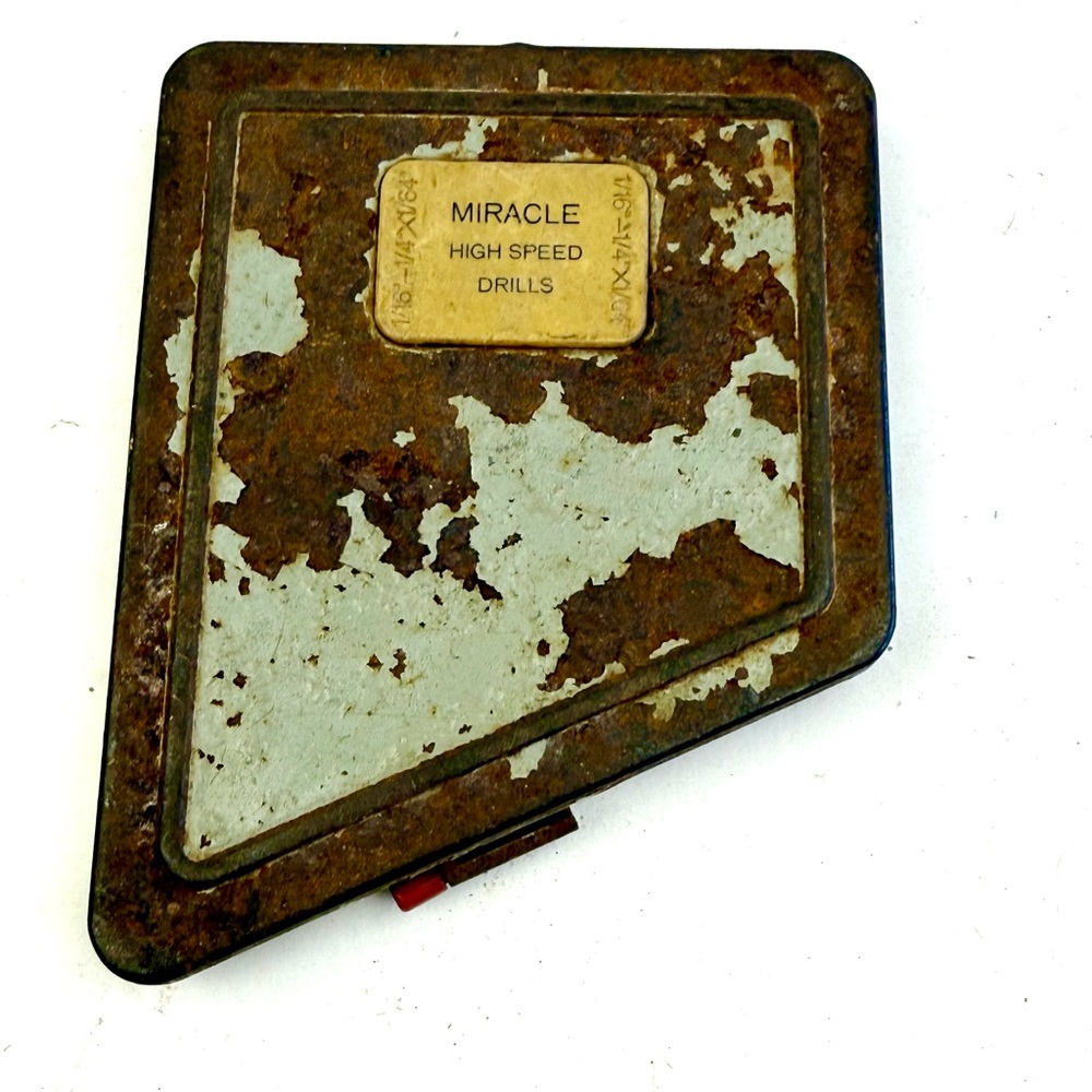 Vintage Miracle Metal Drill Bit Case / Box